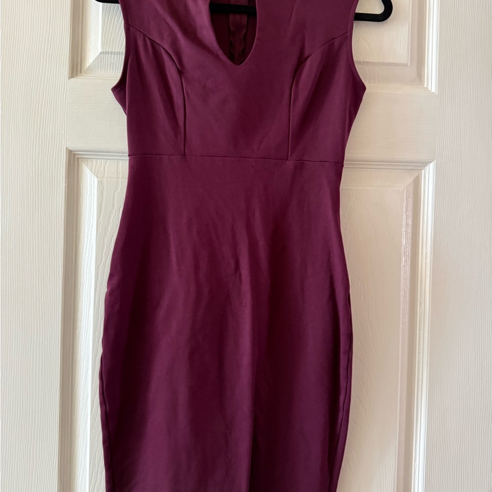 Elegant Plum Sleeveless Dress